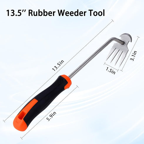 Weed Puller Tool, Garden Weeding Tool Gardening with Ergonomic Rubber Handle, Hand Weeder Manual Uprooting Weeding Artifact Dandelion Weed Puller ...