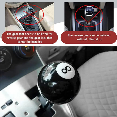 ASUBHA Shift Knob Manual Gear, Black 8 Round Ball Gear Shift Knobs, 4 5 6 Speed Automatic Manual Shifter Knob with 3 Adapters, Universal Fits Manu...