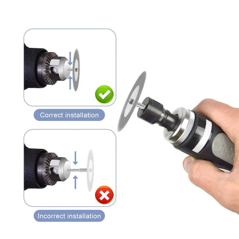 10 Pcs Glass Cutting Disc 60mm Diamond Cutting Wheel Cut Off Wheels with 2pcs Mandrel 1/8'' Stone Blade for Rotary Tool Drill Attachment Polishing...