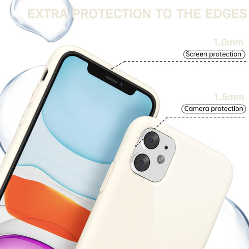 for iPhone 11 Case Silicone, Glossy Soft Rubber Gel Jelly Cute Protective Plastic Simple Plain Phone Case Cover for Women Girl, Slim Thin Flexible...