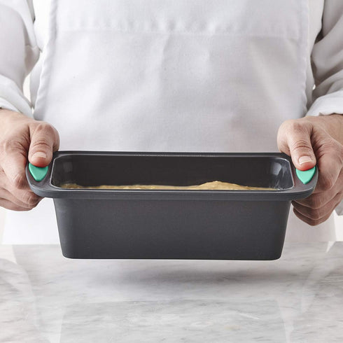 Trudeau Structure Loaf Pan Silicone Bakeware, 8.5" x 4.5", Mint/Black...