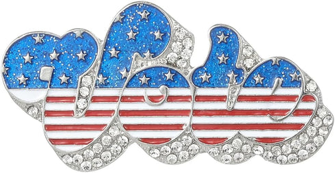 Madison Tyler Americana Brooches Pins | Silver Plated Brooch for Women | Fashion Vote Letter Brooch Pins for Women | 2024 Presidential Election Co...