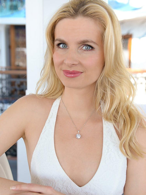 Mariell Dramatic 5 Ct. ½ Round-Cut CZ Solitaire Pendant Necklace - Bold Brides or Bridesmaids Jewelry...