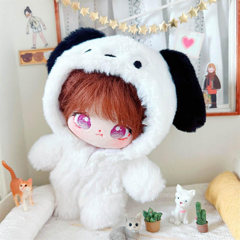 niannyyhouse 20cm Plush Doll Clothes Puppy Onesies Loose White Bodysuit 8in Soft Stuffed Plush Toy Dress Up Accessories...