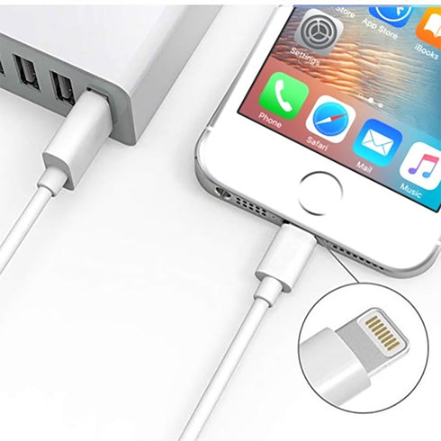USB A to Lightning Compatible Cable Charging and Sync Cable- Apple Mfi Certified 9.8Feet/ 3Meter - White (11123)...