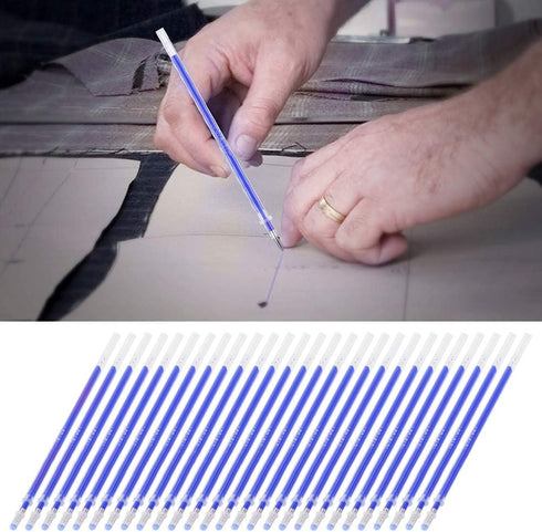 100pcs Fabric Marker Pen Refill Heat Erasable Fabric Pens Heat Erasable Fabric Marking Pens Auto-Vanishing Pen for Tailors Sewing and Quilting Dre...