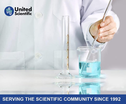 United Scientific™ 1000mL (1L) Beaker, Low Form Griffin, Boro. 3.3 Glass, Double Scale, Graduated...