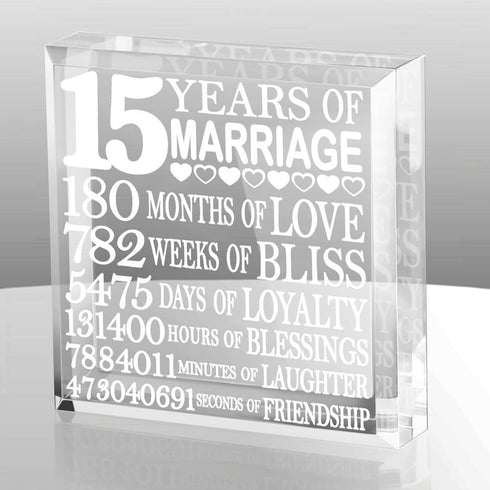 KATE POSH - Fifteen (15) Years of Marriage - Our 15th Anniversary Keepsake & Paperweight...