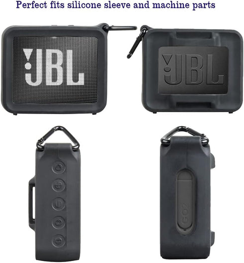Hermitshell Silicone Carrying Case Replacement for JBL GO2 - Waterproof Ultra Portable Bluetooth Speaker (Black 2)......