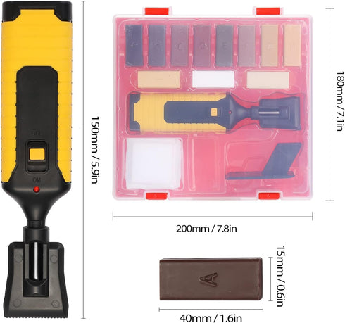 Wood Floor Furniture Scratch Repair Kit of 11 Colors Wax, Leepesx Laminate Repairing Kit with Melting Tool for Cracked Stone Crack Chip Ceramic Fl...