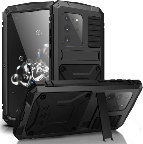 Compatible for Samsung Galaxy S20 Plus Case, Aluminum Metal Gorilla Glass Waterproof Shockproof Military Heavy Duty Sturdy Protector Cover Hard Ca...