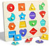 GRINNNIE Toddler Shape Puzzle for 1 2 3 Years Old Boys and Girls, Montessori Wooden Learning Toys Shape Sorting Peg Puzzle for Toddlers 1-3, Gifts...