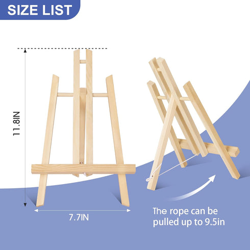 ESRICH 2 Pack 11.8" Wood Easels,Small Tabletop Display Stand,Easel Stand for Painting,Painting Party,Kids Student Tabletop Easels for Painting, Po...