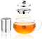 Hofu Small Clear High Borosilicate Glass Tea Pot with Removable 304 Stainless Steel Infuser, Heat Resistant Loose Leaf Teapot,Stovetop Safe, 660 m...