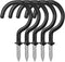 25 Pack Cup Hook Ceiling Hooks, 2.9 Inches, FineGood Vinyl Coated Screw-in Hanger for Indoor and Outdoor Use - Black...