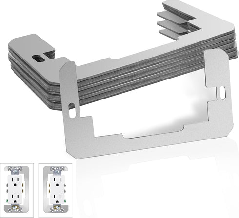 Wall Plate Spacer, 5 Pack Metal Flush Fit Device Level Plate For Wall Outlet Repair and Loose Electrical Outlet Plug Fix, Outlet Spacers Extender ...