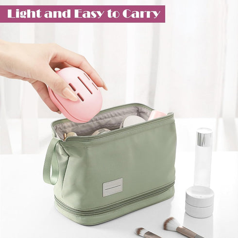 2 x Portable Cosmetic Bag with Adhesive Tape, 1 x Silicone Makeup Brush Holder + 1 x Makeup Sponge Holder, Brush Cosmetic Bag, Makeup Brush Organi...