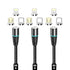 NetDot Magnetic Charging Cable,3in1 Gen12 (6.6ft/3 Pack Black) 18W Fast Charging Magnetic Phone Charger and Data Transfer Magnetic Charger for USB...