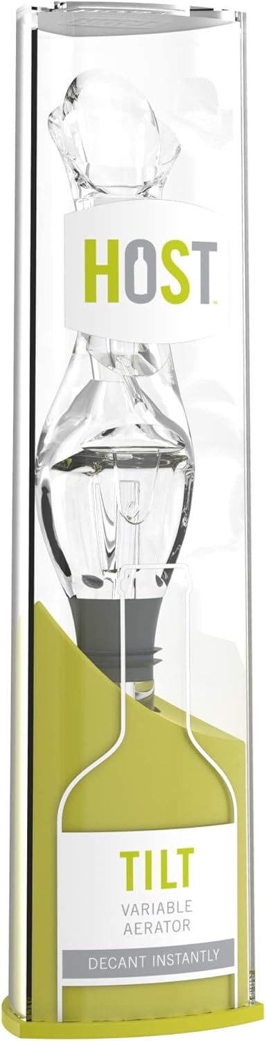 Host Tilt Variable Wine Aerator Pourer, Preserve Wine, Bottle Sealer, Wine Stopper, Drip Free Pourer, Aerating Wine Cork Spout, BPA-Free Plastic, ...