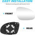 Passenger Right Side Heated Mirror - Side View Heated Convex Mirror Glass with Rear Holder Compatible with 2005-2010 Volkswagen VW R32 EOS GTI Rab...