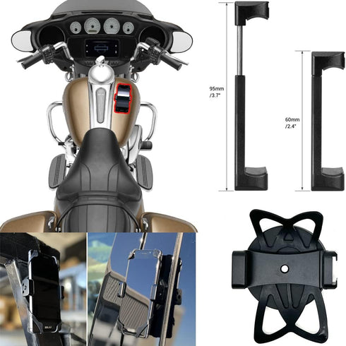 Heavy Duty Magnetic Mount Aluminum Smartphone Holder w/Security Tether for Smartphones *Best for Motorcycle Snow Mobile Forklift Pillar Gym Workou...