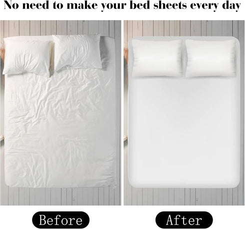 Morcheiong Bed Sheet Fasteners Straps - 4 Pack Adjustable Bed Sheet Holder Strap for Bedding Stays Bedsheet Tie Downs - Black...