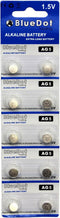 BlueDot Trading Alkaline AG5 LR754 754 LR48 193 1.5V Button Cell Watch, Hearing Aid, and Other Electronic Product Batteries, Quantity 50 Count/Pac...