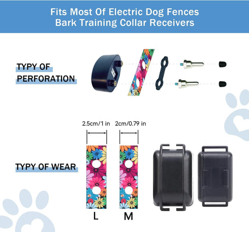 Rhea Rose 3/4 Inch Replacement Collar Strap Shock Collar with 2 Holes, Compatible with Nearly All Brands and Models of Underground Electric Dog Fe...