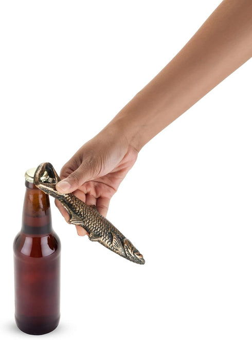Foster & Rye Cast Iron Fish Bottle Cap Opener, Rustic Beer Bottle Opener for Home Bar, Kitchen, and Outdoor Use, Perfect for BBQs, Tailgates, Craf...