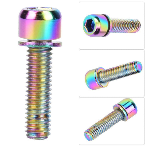 6Pcs M5x25mm Water Bottle Cages Screw Bolt Alloy Bike Bottle Bracket Storage Rack Bolt Accessory(Colorful)...