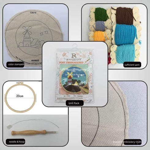 Easy DIY Craft Punch Needle Embroidery Kits Rug for Starter Kits with Stamped Color Pattern Package Included Instruction,Yarn and Embroidery Needl...