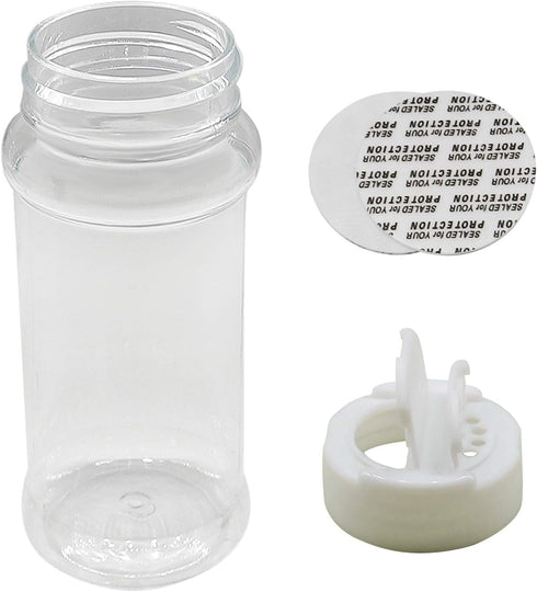Set of 12Pcs Empty Plastic Spice Jars, 3.3 Fluid Ounces/100ml Spice Containers for Storing BBQ Seasoning Salt Pepper,Glitter Shakers Bottles (Whit...