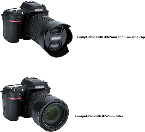 JJC Reversible Dedicated Lens Hood Shade for Nik AF-S DX 18-140mm f/3.5-5.6G ED VR, AF-S DX 18-105mm f/3.5-5.6G ED VR, AF-S DX 18-135mm f/3.5-5.6G...