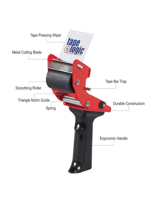 Partners Brand PTDEC2 Tape Logic Mouse Trap Carton Sealing Tape Dispenser, 2", Red/Black...