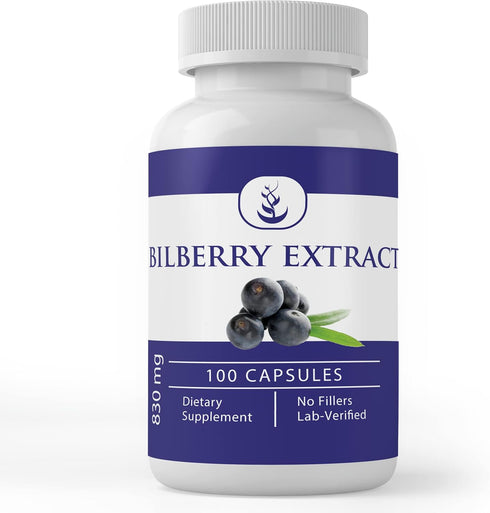 Pure Original Ingredients Bilberry Extract, (100 Capsules) Always Pure, No Additives Or Fillers, Lab Verified...