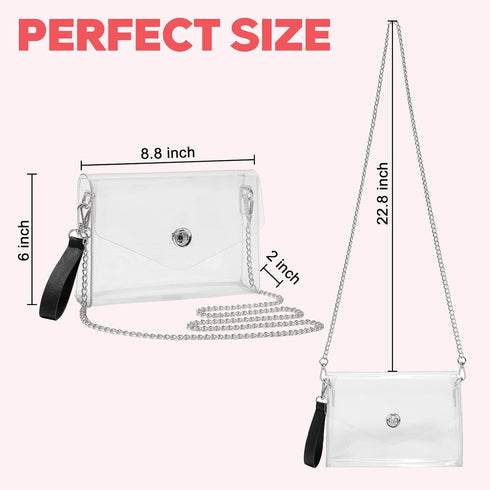Clear Purse Stadium Approved,Small Clear Crossbody Bag for Women,See Through Handbag Clutch Shoulder Bag...
