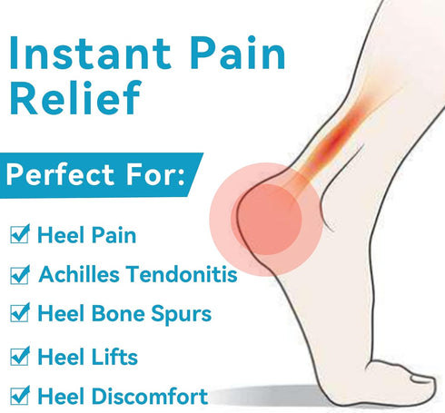 Heel Cushions for Heel Pain, Heel Inserts for Shock Absorption, Heel Lifts for Achilles Tendonitis and Bone Spur, Foot Pain Relief for Women & Men...