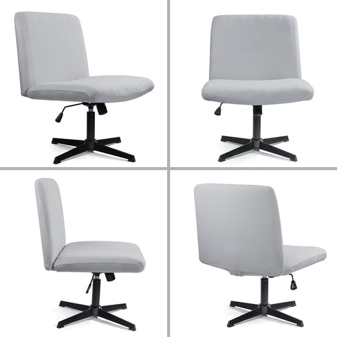 Armless Criss Cross Office Desk Chair Cover Slipcover,Accent Mid Back Wide Swivel Task Vanity Slipper Chair Protector Stretch Removable without Ar...