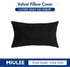 MIULEE Velvet Pillow Cover Soft Luxury Decorative Throw Pillow Cover Single Rectangle Cushion Case for Couch Sofa Bedroom Car Decor,12x20 Inch Bla...