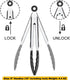 9-Inch Serving Tongs Silicone Tongs, Set of 3 (Black White Gray)...