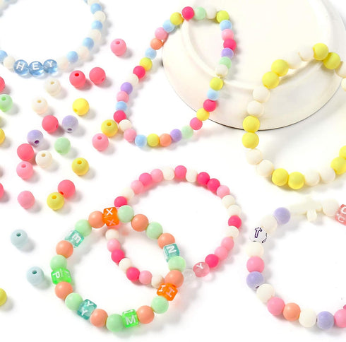 ToBeIT Color Beads Acrylic Round Beads Pastel Round Bead for DIY Necklace, Bracelet, Earring Jewelry Making (8mm-770pcs)...