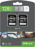 PNY 128GB Elite-X Class 10 U3 V30 SDXC Flash Memory Card 2-Pack - 100MB/s, Class 10, U3, V30, 4K UHD, Full HD, UHS-I, Full Size SD...