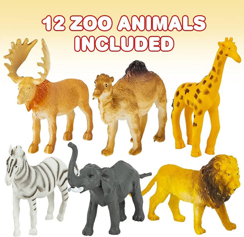 ArtCreativity Safari Animal Figurines Playset for Kids, Set of 12, Assorted Small Animal Figures, Sturdy Plastic Toys, Fun Zoo Theme Birthday Part...
