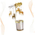 Rotating Candlestick Holder Christmas Carousel Spinning Deer Tea Light Holder Table Decoration (Gold)...