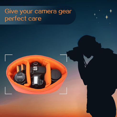 Shockproof Camera Insert Bag for SLR DSLR Mirrorless Camera Lens Flash Light Accessories Camera Pouch with Adjustable Dividers for Canon Nikon Son...