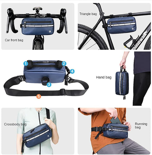 Bicycle Front Handlebar Bag,Multifunctional Waterproof Shoulder Bag Cycling Crossbar Front Bag Waist Bag for Sport Bicycle Professional Cycling Ac...