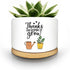 Funny Succulents Plant Pots, Small Ceramic Cactus Planter Pot for Indoor Outdoor, Cute White Garden Succulent Pots with Drainage Hole, Fun Pots fo...