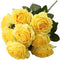 Jasion Artificial Roses Flowers 10 Heads Arrangement Silk Bouquet Glorious Meanings for Home Office Parties and Wedding Decoration (Yellow)...