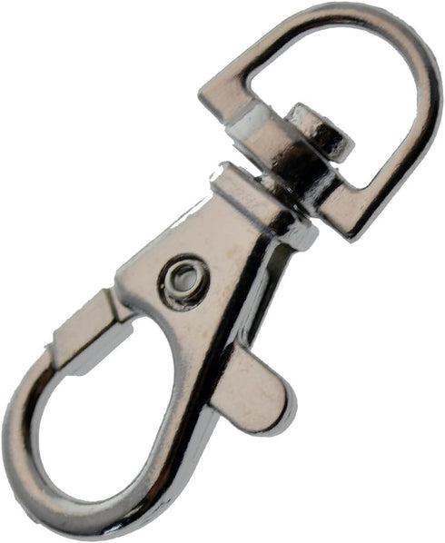 Bulk 50 Pack - Premium Metal Lobster Claw Clasp Hook Craft Findings - 1.5 Inch Clip with Trigger Snap and Round Eye Swivel D Ring by Specialist ID...