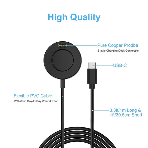 COSOOS 2-Pack USB-C Charging Cables for Garmin Charger Cable Stand, 1m Long & 30cm Short Watch Charging Dock Station for Garmin Fenix 7 6 5, Vivoa...
